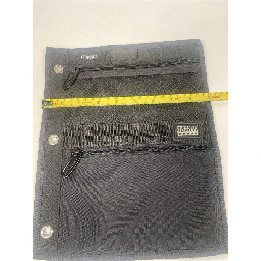 Mead Five Star Two Pocket Zipper Pouch Pencil Case with 3-Ring Binder Holes